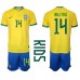 Brasil Eder Militao #14 Hjemmedraktsett Barn VM 2022 Kortermet (+ Korte bukser)